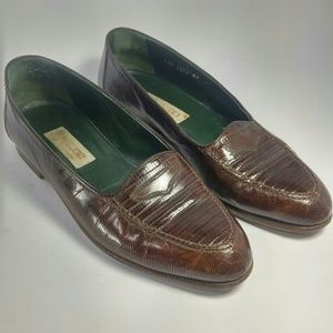 Gucci lizard Skin Brown Loafer Drivers 41 D